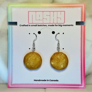 Chunky Macadamia Nut Cookie - Handmade Earrings
